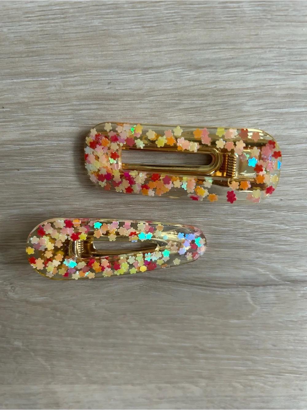 Glitter Star Hair Clip Barettes - Multicolor Set of 2
